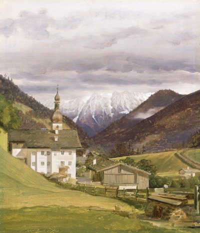 The Church of Ramsau by Wilhelm Bendz
